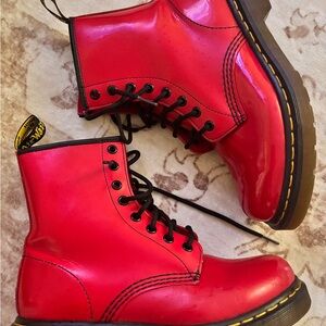 Dr. Martens Cherry Red Boots with Black Laces